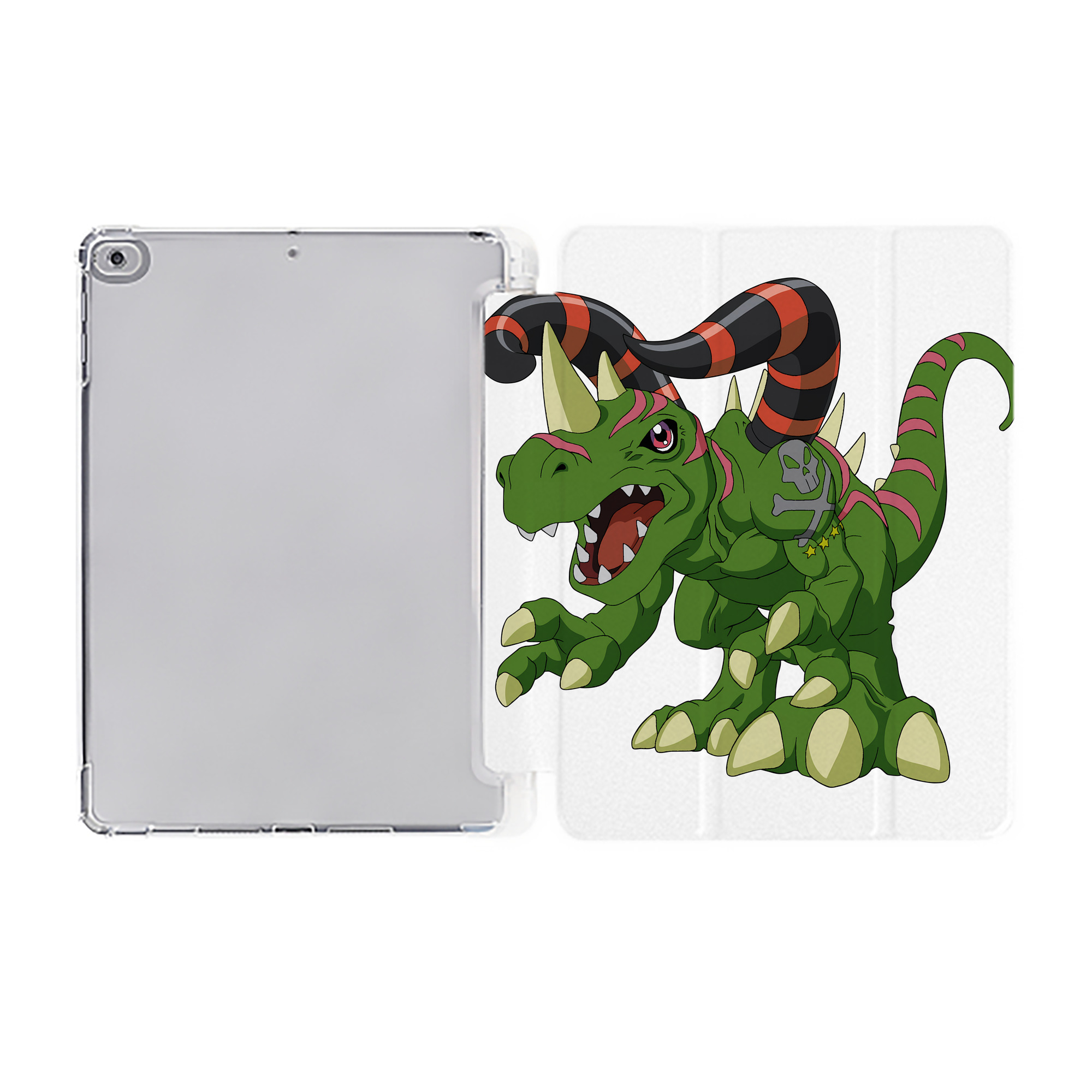 （画像用） Digimon デジタルモンスター/デジモン IPad ケース ペン収納付き 三つ折りスタンド PUレザー×シリコン 対応機種9.5/10.5/10.9インチ